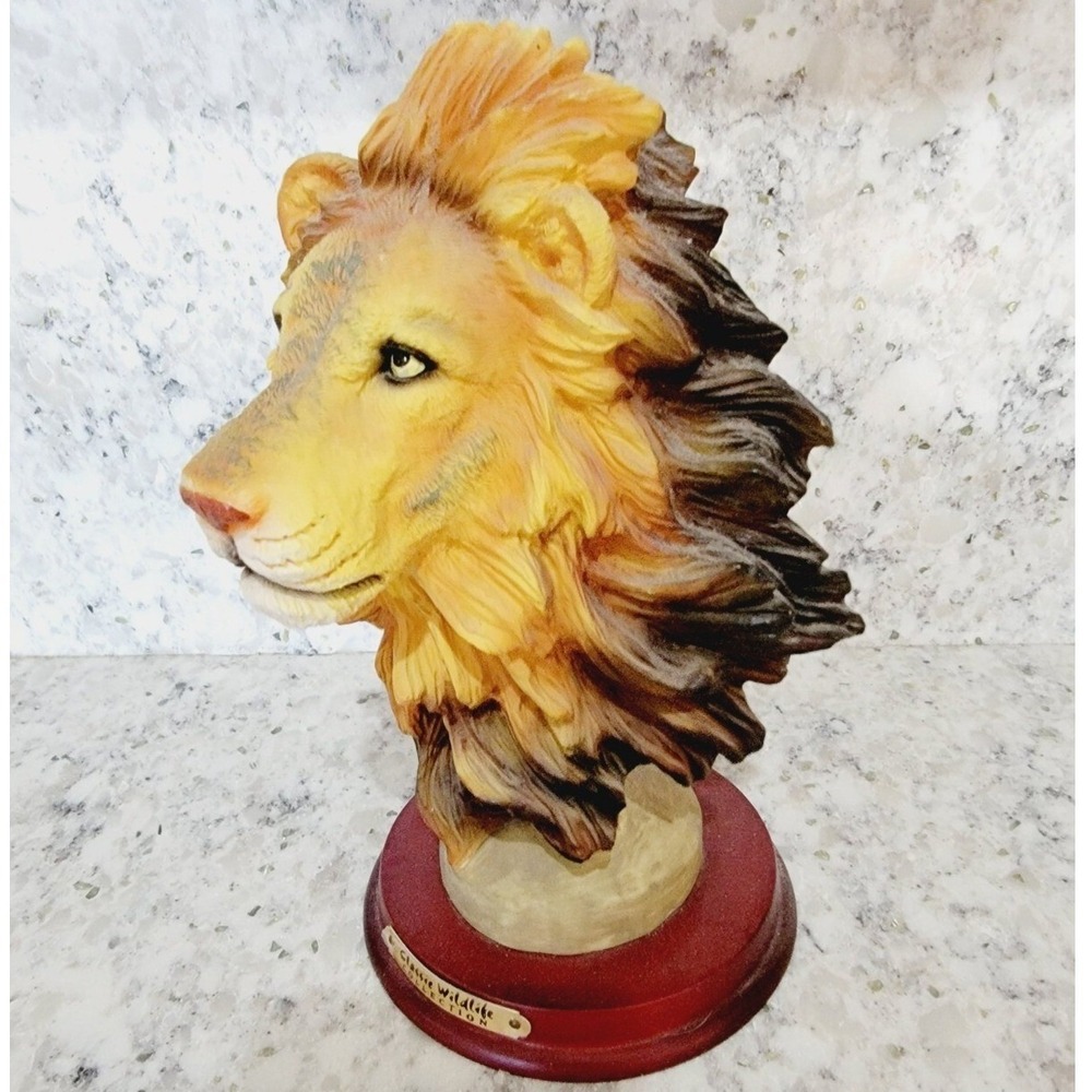 Vintage Classic Wildlife Collection Lion Head Bust Figurine Statue 8.5"